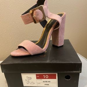 Pink Ankle Strap Heels